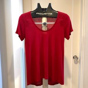 Splendid Red Short Sleeve Scoop Tee